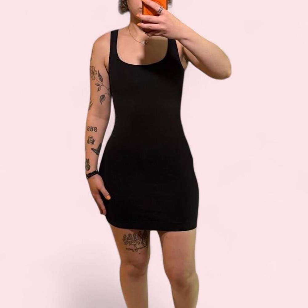 H&M Black Bodycon Mini Dress Sleeveless Scoop Neck Small